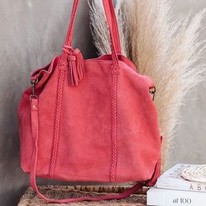 BRAIDED SUEDE TOTE BAG